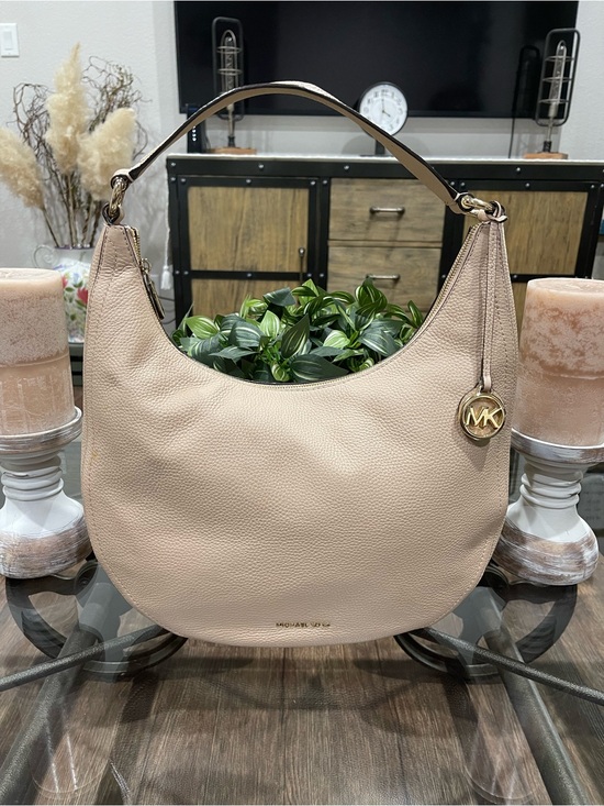 MICHAEL Michael Kors Handbags - MICHAEL Michael Kors Pebbled Leather Hobo in Rose Beige, Gold Tone Hardware